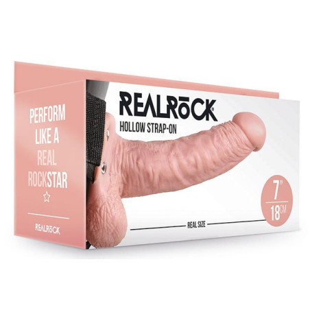 Gode ceinture creux HOLLOW STRAP ON RealRock 18 x 4.5cm