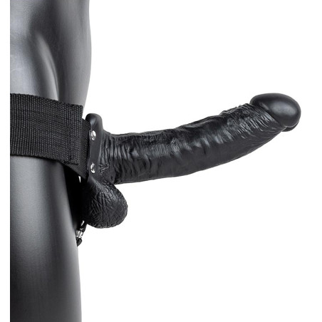 Gode ceinture creux HOLLOW STRAP ON RealRock 18 x 4.5cm Noir