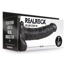Gode ceinture creux HOLLOW STRAP ON RealRock 18 x 4.5cm Noir 2