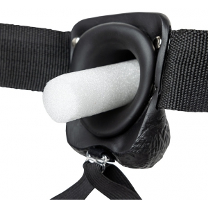 Gode ceinture creux HOLLOW STRAP ON RealRock 18 x 4.5cm Noir