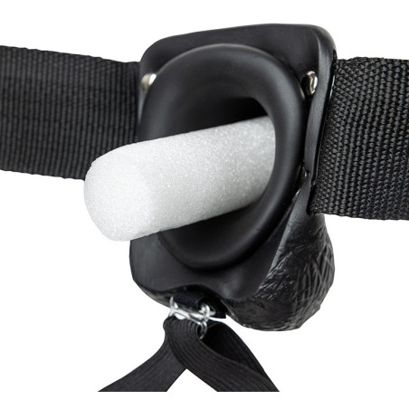 Gode ceinture creux HOLLOW STRAP ON RealRock 18 x 4.5cm Noir