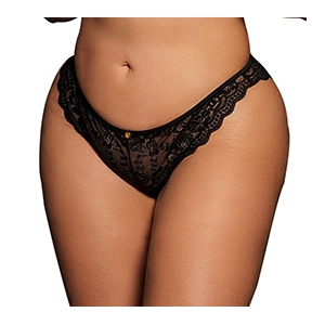 Culotte dentelle CLAIRE Grande Taille Noire