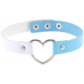 Ras de cou HEART DUO Blanc-Bleu
