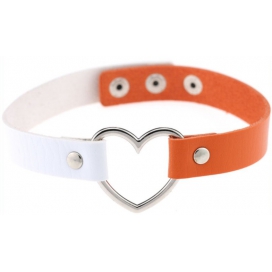 Ras de cou HEART DUO Blanc-Orange