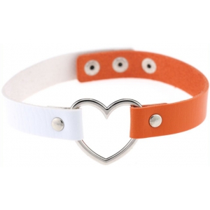 Ras de cou HEART DUO Blanc-Orange