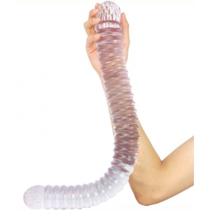Gode long BIG TORTOS 55cm x 5.5cm Transparent