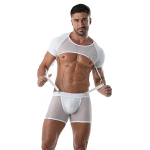 Crop Harnais CIRCUIT MESH Blanc