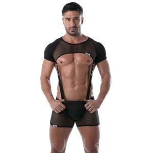 Crop Harnais CIRCUIT MESH Noir