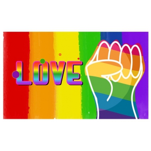 Drapeau Rainbow LOVE 60 x 90cm