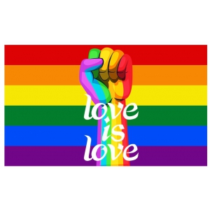 Drapeau Rainbow LOVE IS LOVE 60 x 90cm