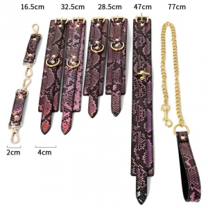 Kit Sm SNAKINE Collier et Menottes Noir-Rose