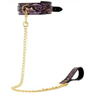 Collier-Laisse SNAKINE Noir-Rose