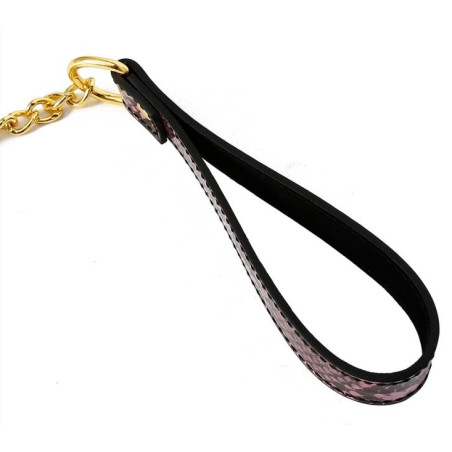 Collier-Laisse SNAKINE Noir-Rose