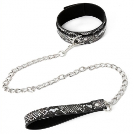 Collier-laisse SNAKINE Noir-Argenté 2