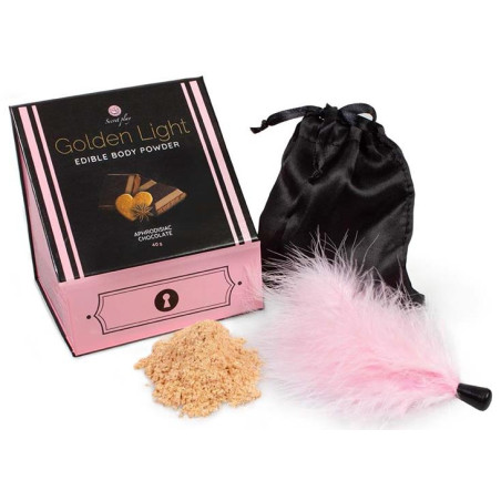 Poudre corporelle comestible GOLDEN LIGHT Chocolat aphrodisiaque 40g