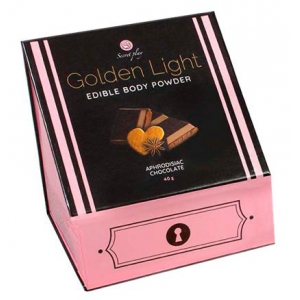 Poudre corporelle comestible GOLDEN LIGHT Chocolat aphrodisiaque 40g