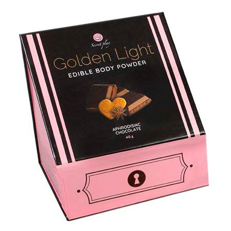 Poudre corporelle comestible GOLDEN LIGHT Chocolat aphrodisiaque 40g