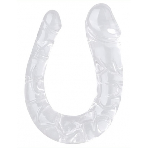 Double Gode transparent U JELLY M 15 x 4cm