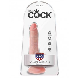 Gode réaliste King Cock 13 cm en couleur chair 2