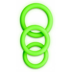 Lot de 3 cockrings phosphorescent GLOW ANNELS 20-30mm