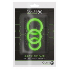 Lot de 3 cockrings phosphorescent GLOW ANNELS 20-30mm 2