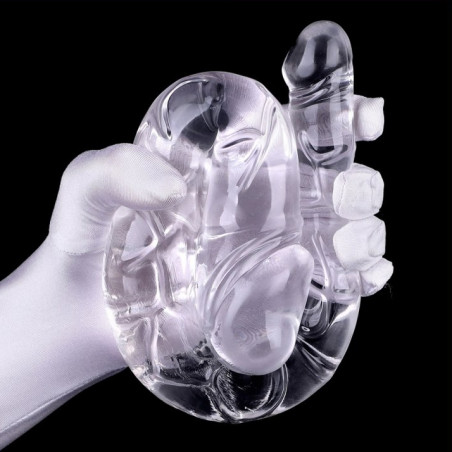 Double Gode Transparent U JELLY XL 19 x 5cm