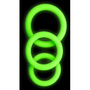 Lot de 3 cockrings phosphorescent GLOW ANNELS 20-30mm