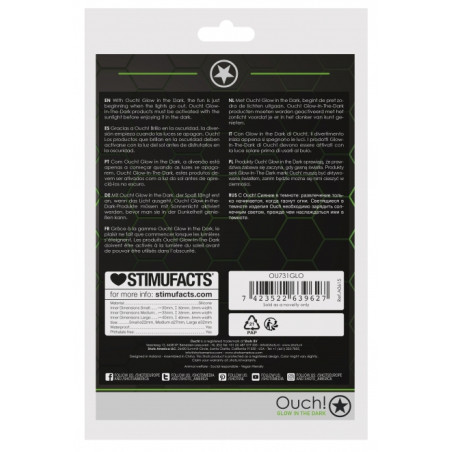 Lot de 3 cockrings phosphorescent GLOW ANNELS 20-30mm