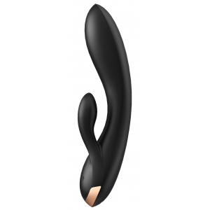 Vibro Rabbit connecté DOUBLE FLEX Satisfyer 20cm Noir