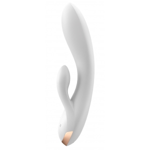 Vibro Rabbit connecté DOUBLE FLEX Satisfyer 20cm Blanc