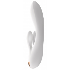 Vibro Rabbit connecté DOUBLE FLEX Satisfyer 20cm Blanc
