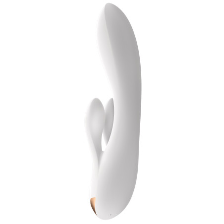 Vibro Rabbit connecté DOUBLE FLEX Satisfyer 20cm Blanc