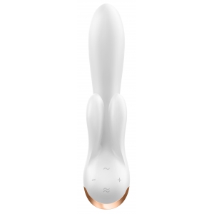 Vibro Rabbit connecté DOUBLE FLEX Satisfyer 20cm Blanc