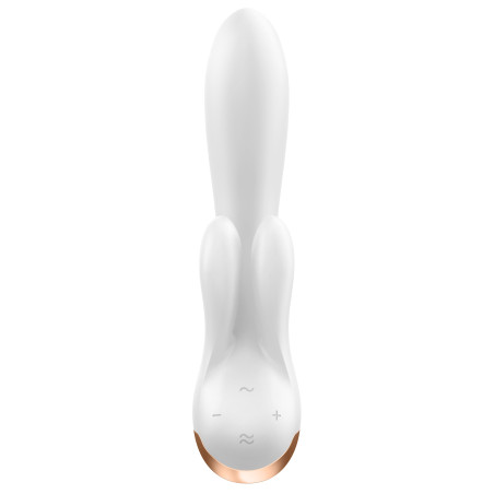 Vibro Rabbit connecté DOUBLE FLEX Satisfyer 20cm Blanc