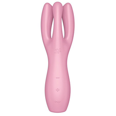 Stimulateur de clitoris THREESOME 3 Satisfyer 14cm Rose