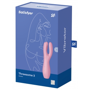 Stimulateur de clitoris THREESOME 3 Satisfyer 14cm Rose
