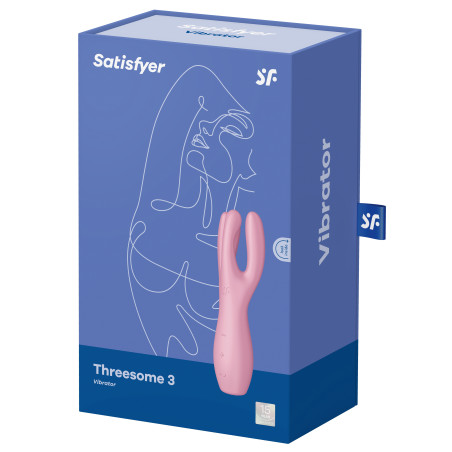 Stimulateur de clitoris THREESOME 3 Satisfyer 14cm Rose