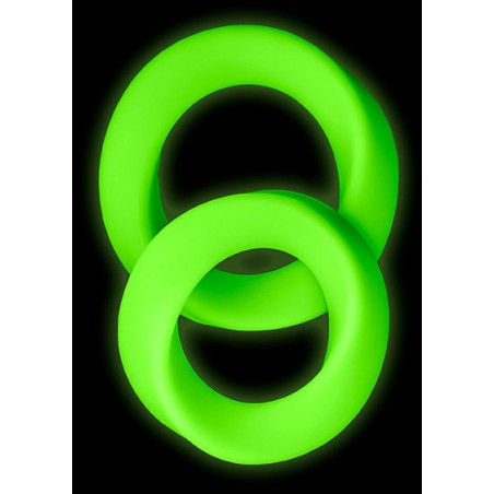 Lot de 2 Cockrings phosphorescents GLOW RING 33mm
