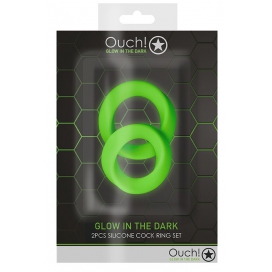 Lot de 2 Cockrings phosphorescents GLOW RING 33mm 2