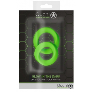 Lot de 2 Cockrings phosphorescents GLOW RING 33mm