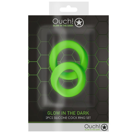 Lot de 2 Cockrings phosphorescents GLOW RING 33mm