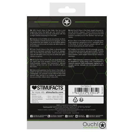 Lot de 2 Cockrings phosphorescents GLOW RING 33mm