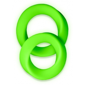 Lot de 2 Cockrings phosphorescents GLOW RING 33mm