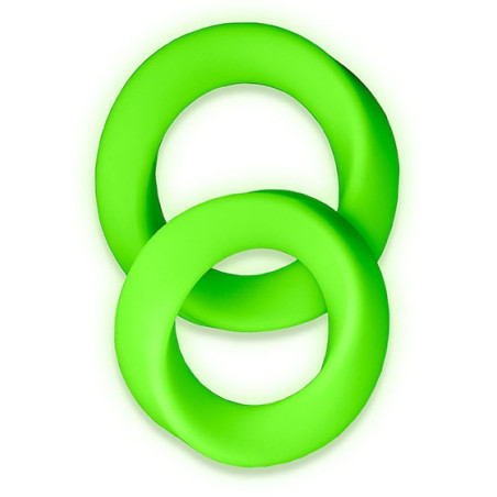 Lot de 2 Cockrings phosphorescents GLOW RING 33mm