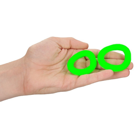 Lot de 2 Cockrings phosphorescents GLOW RING 33mm
