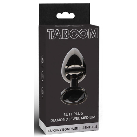 Plug bijou anal DIAMOND JEWEL M 7 x 3.3cm Noir