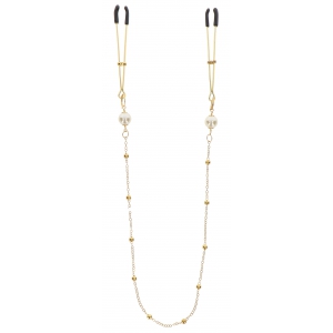 Pince-tétons avec chaîne TWEEZERS PEARLS Taboom Dorées
