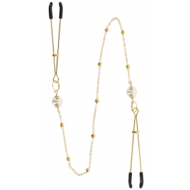 Pince-tétons avec chaîne TWEEZERS PEARLS Taboom Dorées 2