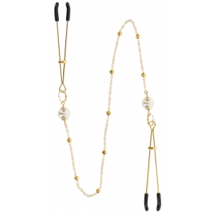 Pince-tétons avec chaîne TWEEZERS PEARLS Taboom Dorées