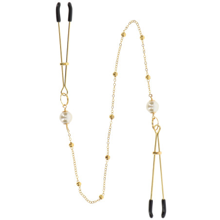 Pince-tétons avec chaîne TWEEZERS PEARLS Taboom Dorées